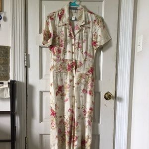 LAST CALL!! Vintage 90s floral linen maxi dress
